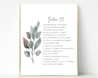 Spanischer Bibelvers druckbar - Salmo 121 Christliche Wandkunst Digitaler Download
