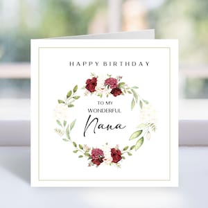 Carte de joyeux anniversaire À ma merveilleuse grand-mère, carte d'anniversaire pour grand-mère, carte grand-mère, imprimable