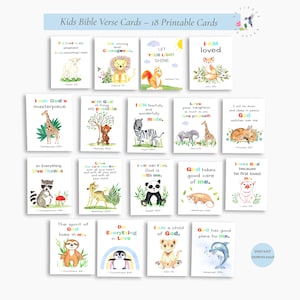 Set di 18 versetti della Bibbia per bambini, biglietti cristiani per bambini, porta pranzo