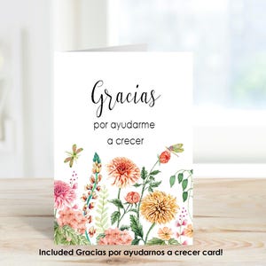 Spanish Teacher Appreciation, Gracias Por Ayudarme a Crecer, Printable, Spanish Appreciation, Spanish Gift for teacher,  Mom & Grandparents