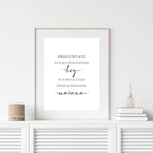 Spanish Quote printable, Spanish Home Decor , Pregúntate si lo que estas,  Printable,  Spanish Motivational Print, Spanish Ask yourself
