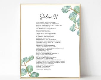 Salmo 91 Printable: Spanish Bible Verse Christian Wall Art (Digital Download)