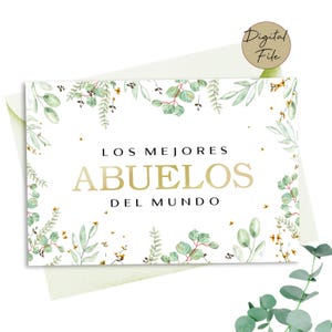 Los Mejores Abuelos del Mundo, carte espagnole de fête des grands-parents imprimable, Dia de los abuelos, carte espagnole des grands-parents, carte Abuelos
