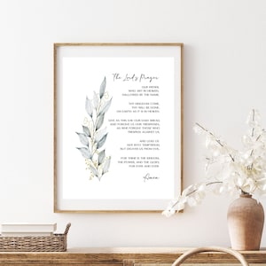 The Lords Prayer Print, Our Father Prayer Print , Bible Verse Printable Wall Art, Modern Christian Print, Christian Decor