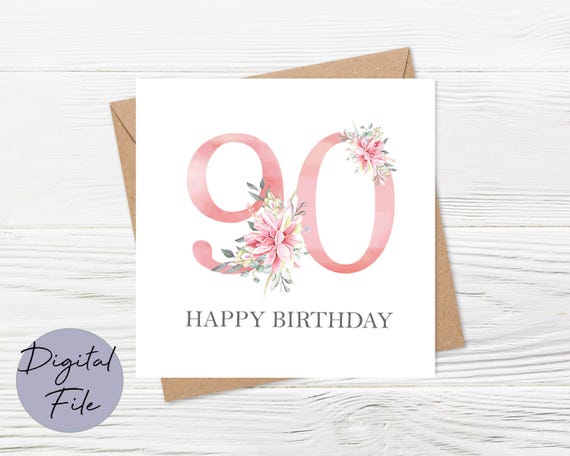 Sottobicchiere Rosa 9x9 Cm Con Scritta Happy 90th Birthday – Calcolo Età In Giorni, Ore, Minuti – Regalo Originale Per I 90 Anni - 2