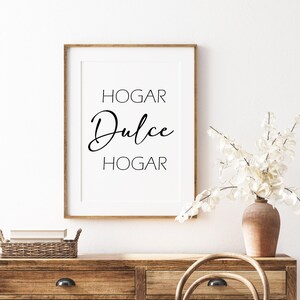Hogar Dulce Hogar Printable, Printable Wall Art, Spanish Sign, Spanish quote, Home Sweet Home Spanish Prints