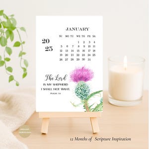 Bible Verse Calendar  Desk Calendar 2025 Calendar Printable Monthly Calendar Bible Verse Printable 2024 4x6 calendar