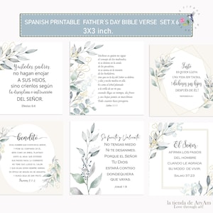 Cartes bibliques pour hommes espagnols, cartes imprimables de versets bibliques pour la fête des pères, cartes bibliques des pères espagnols, Versículos Biblicos para papá