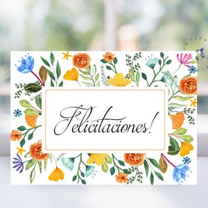 Printable Felicitaciones card, Felicidades, INSTANT Download, Spanish Congratulations Card, Spanish Graduacion card, Graduacion Card