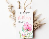 Floral Mother’s Day Gift Tags, Printable Tags for Mom (Digital Download)