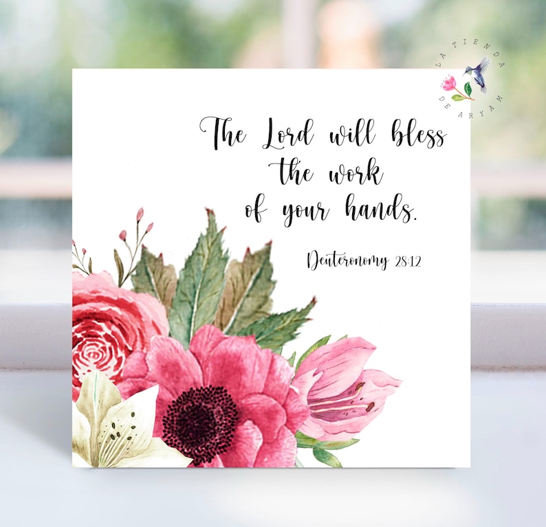 Printable Bible Verse Cards for Women, Christian Floral Gift, Mother's ...