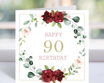 90th Birthday Card, 90th Birthday Card Printable, Spanish 90th Birthday Card, Personalised 90st Birthday Card