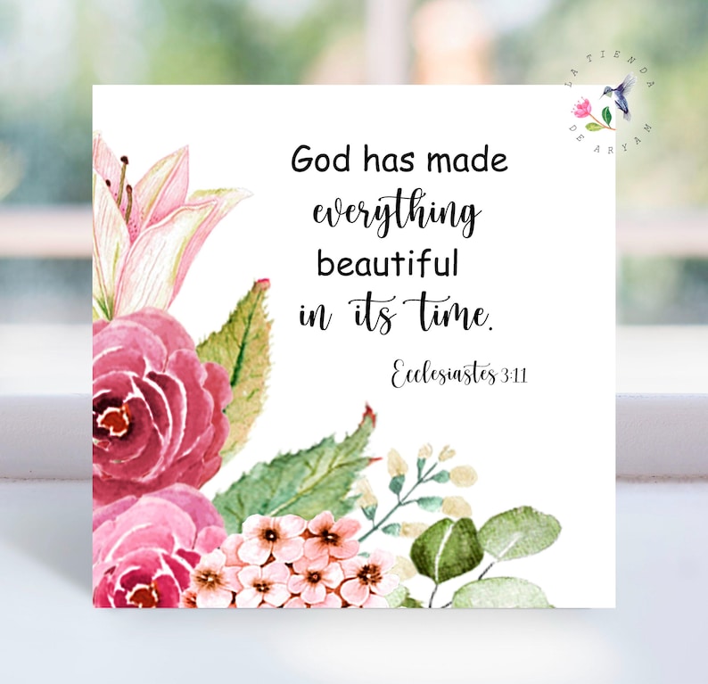 Printable Bible Verse Cards for Women, Christian Floral Gift, Mother's ...