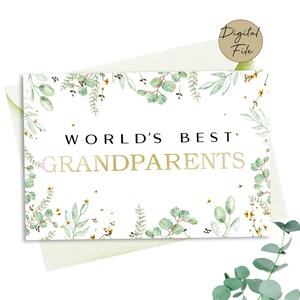 Carte de fête des grands-parents imprimable, carte des meilleurs grands-parents au monde, grands-parents, grand-père, grand-mère