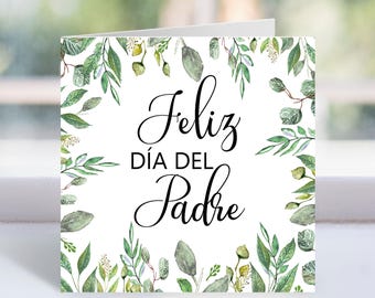 Spanish Father's Day Card, Feliz día del padre printable,  Printable for Dad, Spanish Happy Father's Day