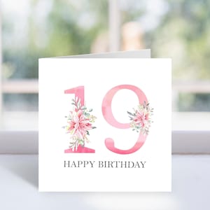 Biglietto di auguri per il 19° compleanno stampabile, biglietto di auguri per il 19° compleanno stampabile, biglietto di auguri per il 19° compleanno in spagnolo, biglietto di auguri personalizzato per il 19° compleanno