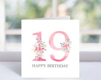 Afdrukbare 19e verjaardagskaart, 19e verjaardagskaart afdrukbaar, Spaanse 19e verjaardagskaart, gepersonaliseerde 19e verjaardagskaart