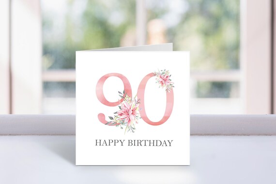 Biglietto di auguri per il 90° compleanno della nonna