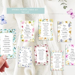 Spanish Prayer tags, Collage Sheet, Printable Prayer Card Set, Inspirational Cards,  Printable Spanish Prayer, Oración Diaria Set