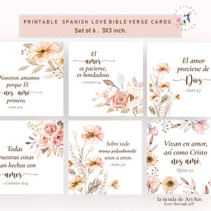 Tarjetas Bíblicas de Amor en Español – Versículos Cristianos para Imprimir, Set de 6