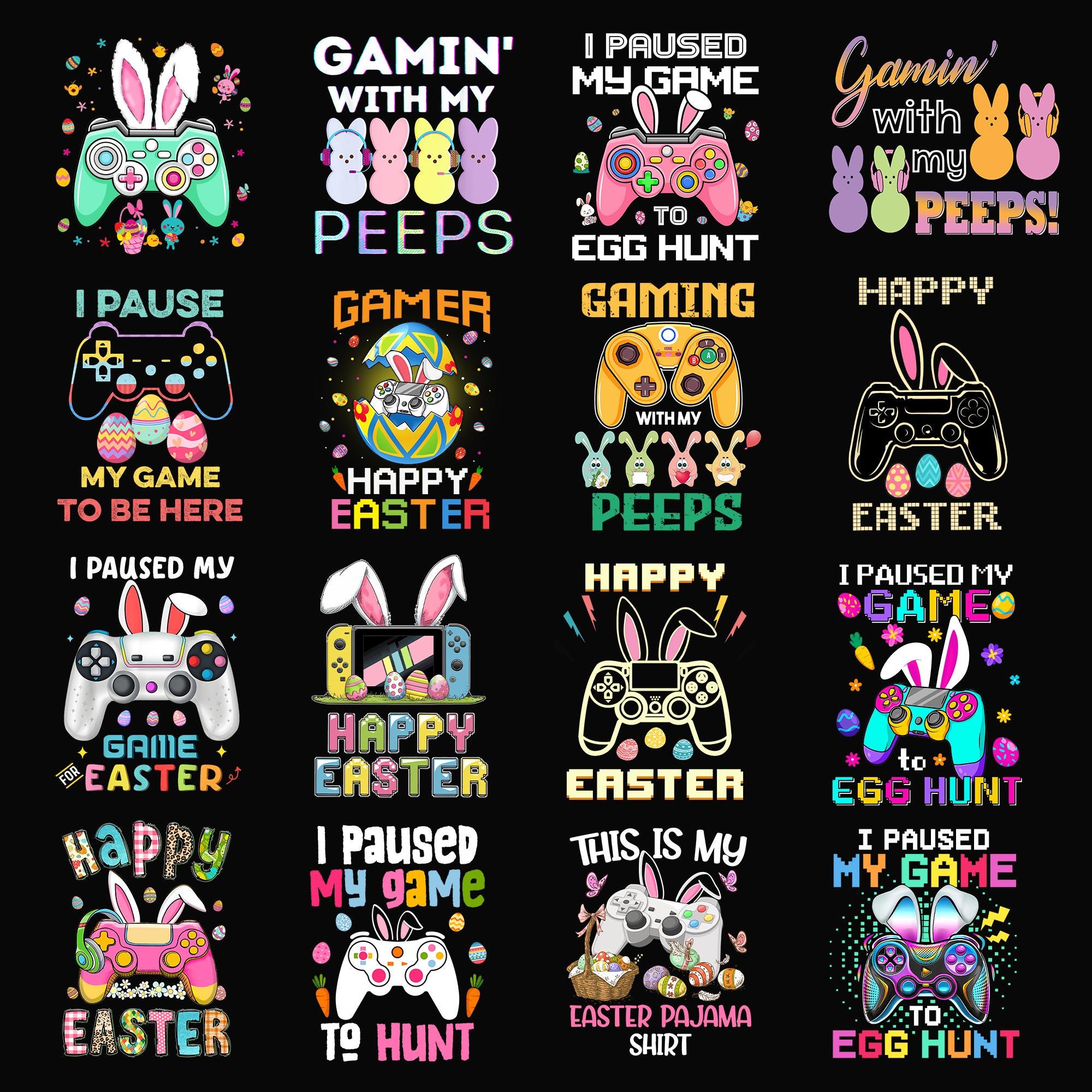17 Png Easter Gamer, Cotroller Easter Eggs Png, Gaming With My Peeps, Video Game Easter Png, Bunny Gamming Png