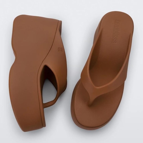 Melissa Free Brown Thong Wedges