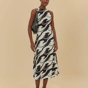 Farm Rio Black and White Panthers Dress