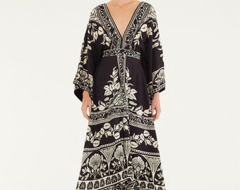 Vestido Maxi Sintra Preto e Branco Farm Rio 26