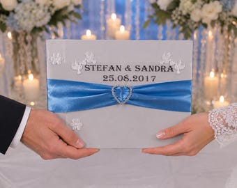 Wedding guest book with names and date, wedding guest book, guest album in many colors