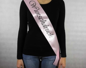 Schärpe Hochzeit Satinband 100 mm ,Wunschdruck Strass schnalle Ladies Schärpe