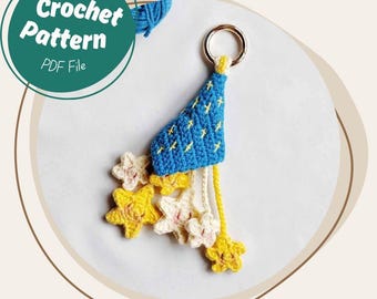 Night Sky Star Decor Crochet Pattern Moon Starry Night Kids Room Wall Handmade Decor Baby Rattle Toy Easy Beginner Friendly