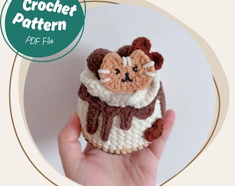 Chat, gâteau au chocolat, crochet, mignon, chaton, petit gâteau, amigurumi, jouer, nourriture, jouet, été, doux, animal, dessert, gâteries, peluche, peluche