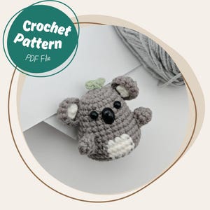 Mini Koala Crochet Pattern Easy Quick Small Koala Bear Amigurumi Cute Baby Koala with Little Leaf Palm Size Animal Beginner Friendly