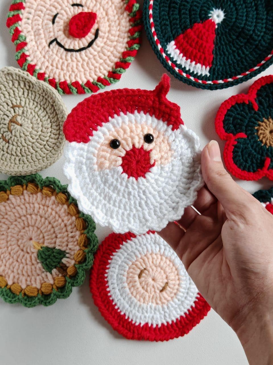39 Christmas Coaster Crochet Patterns for Festive Table Decor, Gifts, and Cozy Holiday... 31 8 In 1 Christmas Coaster Crochet Pattern Cute Santa