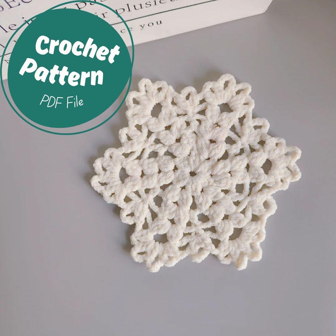 37 Mug Rug Crochet Patterns: Enhance Your Coffee Breaks in Style! 33 Snowflake Coaster Crochet Pattern White Star Flower Cup