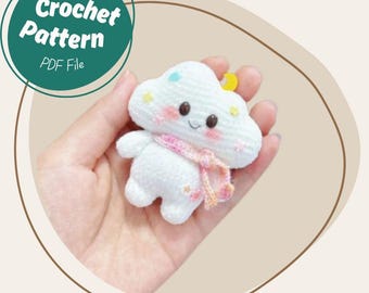 Bewolkt pop haakpatroon schattige kleine mini wolk amigurumi gevulde knuffel kraamcadeau lage naai knuffel baby Sky pop kinderkamercadeau