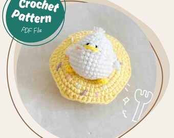 Donut Swimming Duck Crochet Pattern 2 In 1 Doughnut Bread And Baby Duckling Amigurumi Pattern Quick Duck Keychain Duck Plush Toy