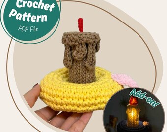 Candle with Handle Crochet Pattern Lightning Candle Play Toy Amigurumi Home Decor Handmade Gift
