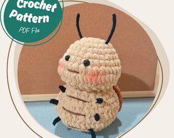 Fat Cockroach Crochet Pattern Cute Stuffed Insect Toy Amigurumi Creative Halloween Bug Pesky Animal Novelty Gift Bag Charm Kids Plushie
