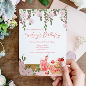 Floral Birthday Invitation, Garden Theme Design, Wildflower Party Invite