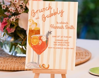 Brunch and Bubbly Bridal Shower Invitation: Editable Template (5x7" PDF