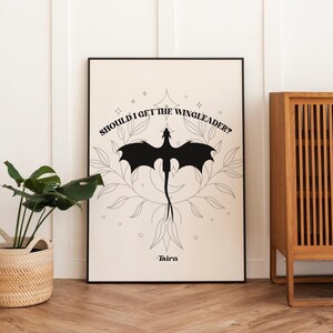 Vierter Flügel Drachen Kunstdruck: Tairn Buch Zitat (Digitaler Download