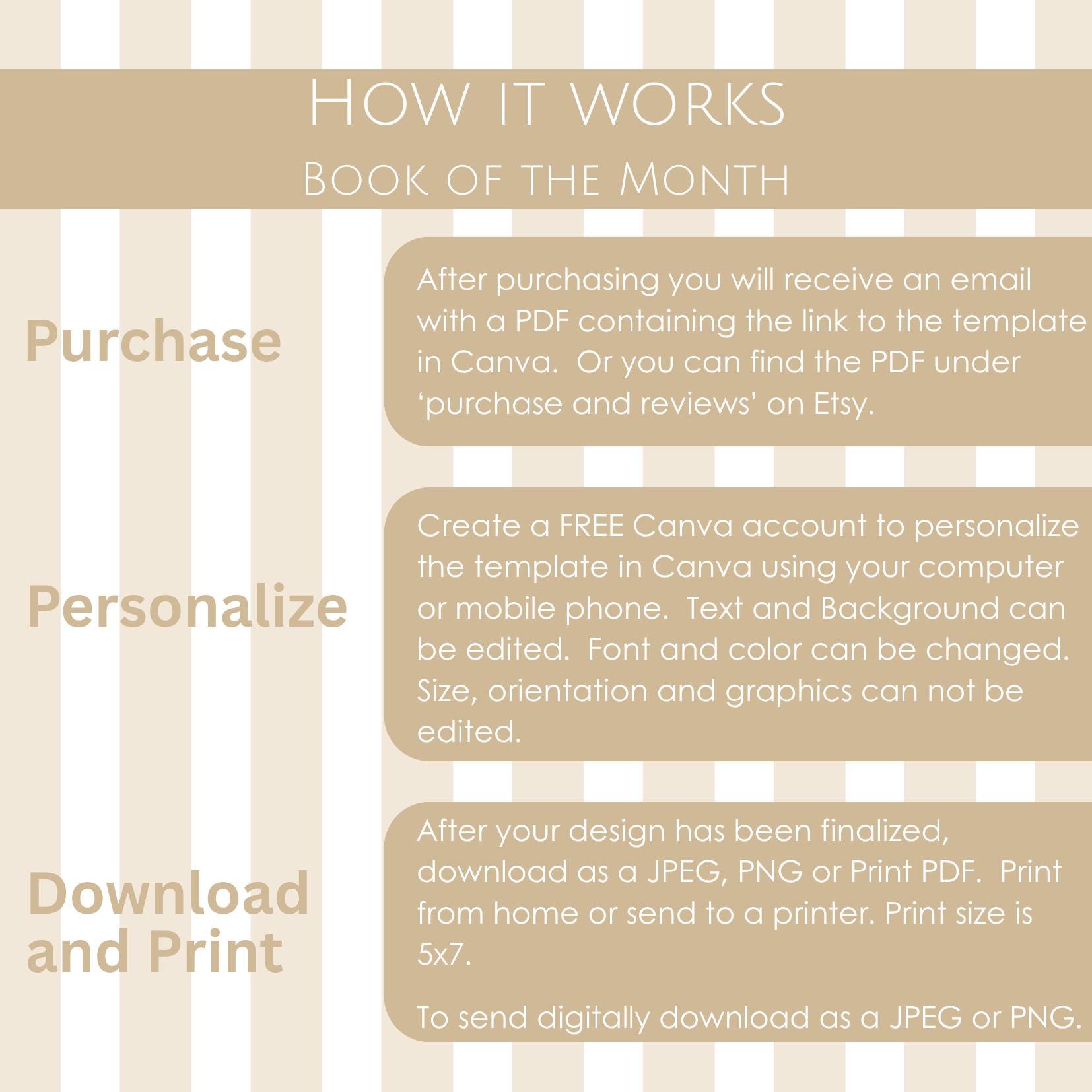 Book Club Kit: Editable Template & Discussion Guide (digital Download ...