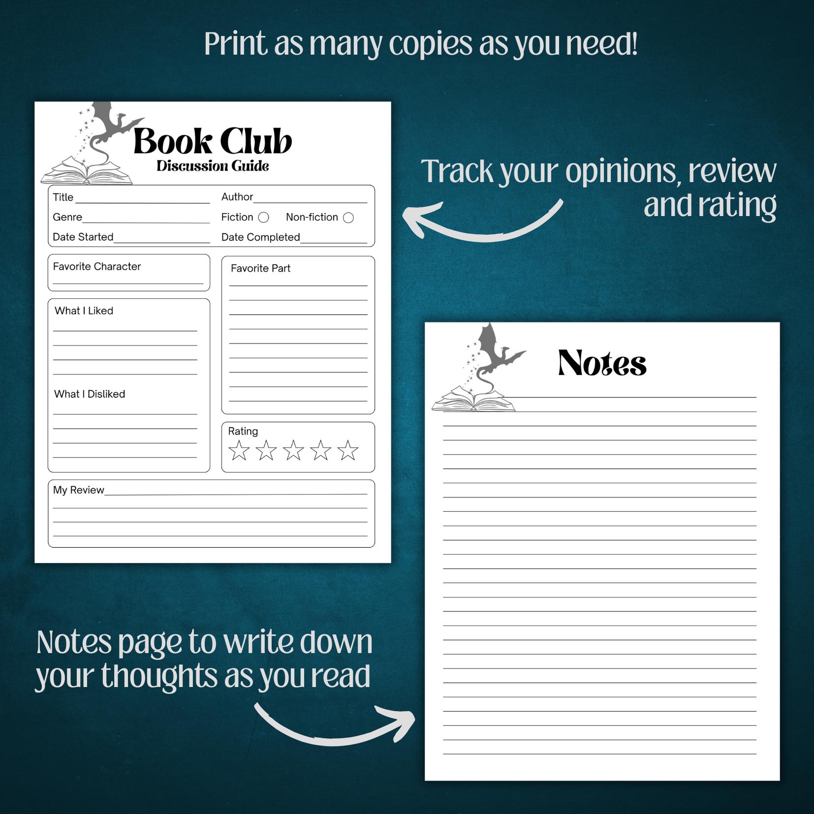 Book Club Discussion Guide Template: Editable Canva Design (PDF ...