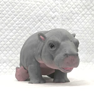 Silicone Fullbody Pygmy Hippo doll, Lifelike Reborn Sculpture, Collectible Art, British Made