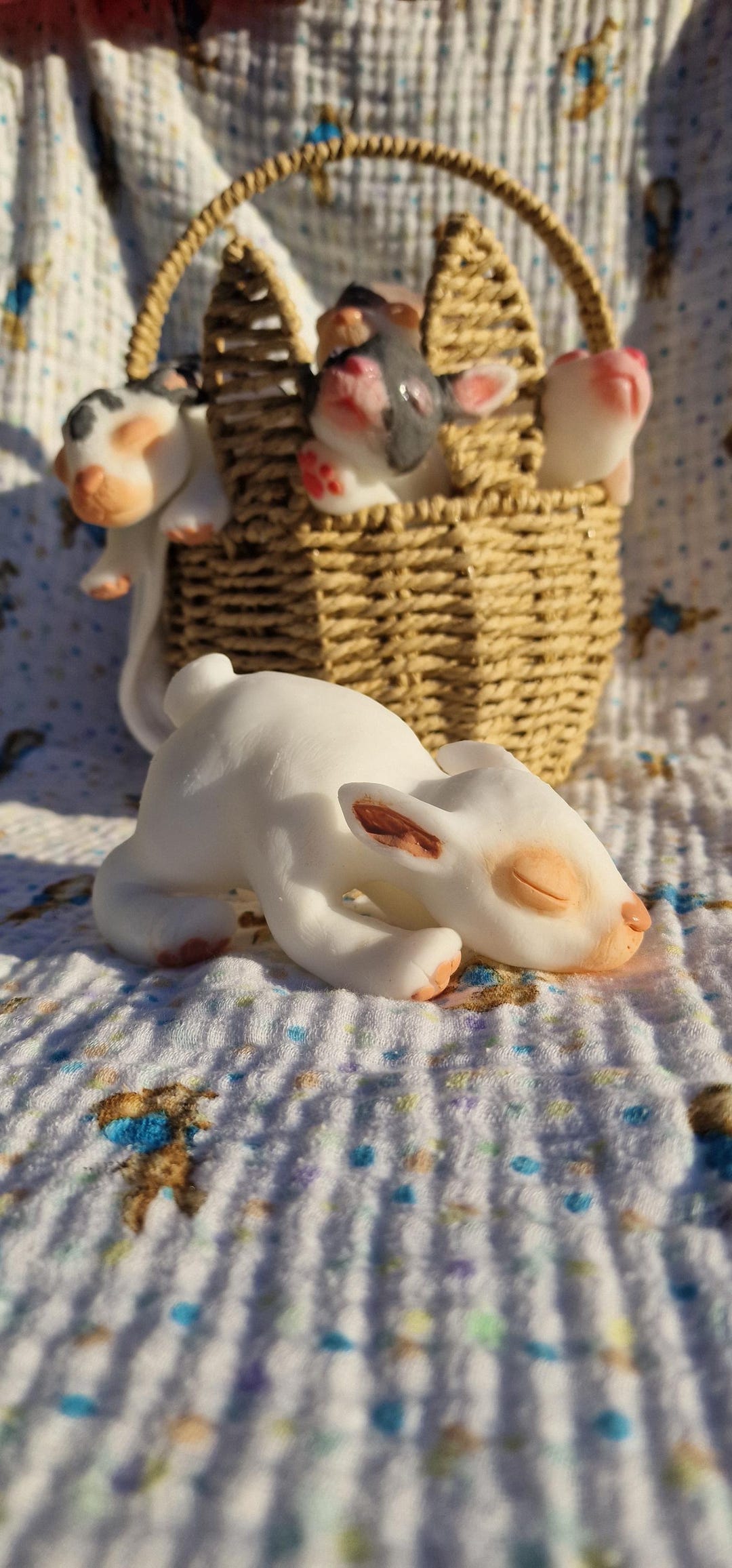 Silicone Reborn Sleeping Rabbit. Soft Blend Full Body Baby Easter Bunny ...