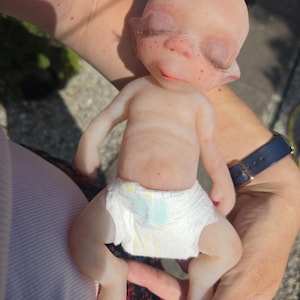 Platinum Silicone Newborn Baby Elf - Full Body - Handmade Reborn - Collectible Art Doll