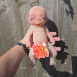 Platinum Silicone Newborn Baby Elf - Full Body - Handmade Reborn - Collectible Art Doll image 2