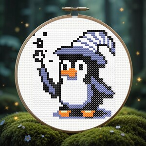 Penguin Cross Stitch Pattern PDF - Instant Download, Penguin Embroidery, Tiny easy cute animal, Cute Woodland Animal