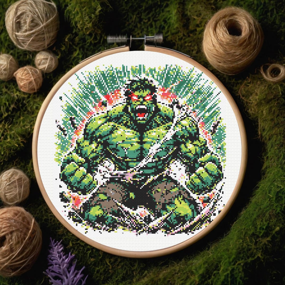 Hulk Pattern Print Hulk Cross Stitch Pattern, Superhero Design (PDF Pattern) - Etsy